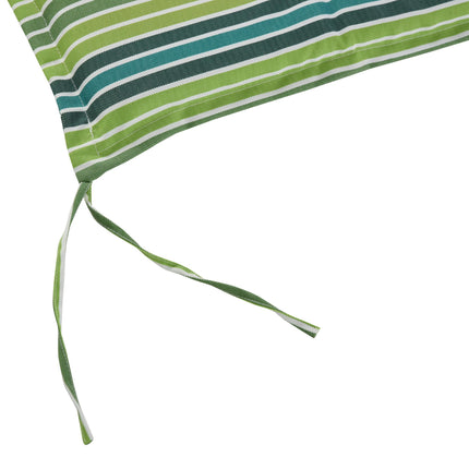 Set of 2 Polyester Outdoor Cushion Pads for Rattan Furniture - Green Stripes