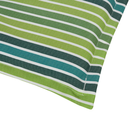 Set of 2 Polyester Outdoor Cushion Pads for Rattan Furniture - Green Stripes