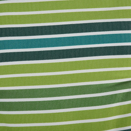 Set of 2 Polyester Outdoor Cushion Pads for Rattan Furniture - Green Stripes