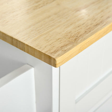Kitchen Island Utility Cart with 2 Drawers & Cabinets for Dining Room - White