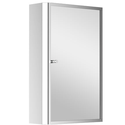 Stainless Steel Wall mounted Bathroom Mirror Cabinet 2 Shelves Storage Unit Furn