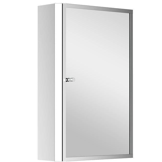 Stainless Steel Wall mounted Bathroom Mirror Cabinet 2 Shelves Storage Unit Furn