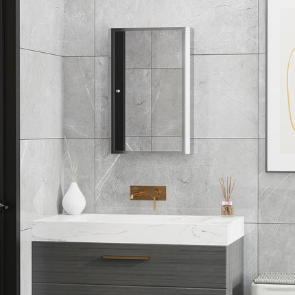 Stainless Steel Wall mounted Bathroom Mirror Cabinet 2 Shelves Storage Unit Furn