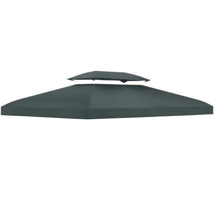 Durable UV Resistant Gazebo Replacement Roof Canopy 2.9-3W x 3.9-4L m - Deep Grey