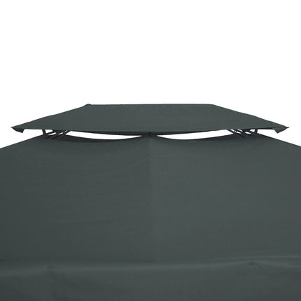 Durable UV Resistant Gazebo Replacement Roof Canopy 2.9-3W x 3.9-4L m - Deep Grey