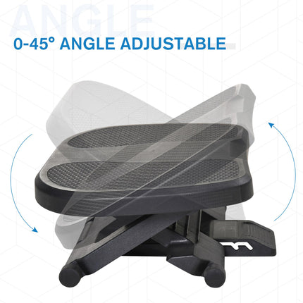 Adjustable Footrest with 0-30° Tilt and Height for Better Posture - Black