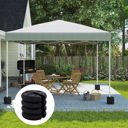 Set of 4 Sand Fillable Gazebo Tent Leg Weights for Marquee Canopy - Black