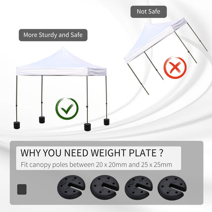 Set of 4 Sand Fillable Gazebo Tent Leg Weights for Marquee Canopy - Black
