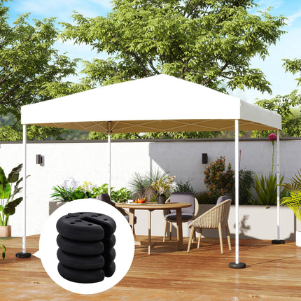 Set of 4 Sand Fillable Gazebo Tent Leg Weights for Marquee Canopy - Black