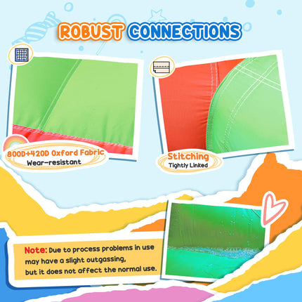 Kids Bounce Castle Inflatable Trampoline Slide Pool Basket 3 x 2.75 x 2.1m - Red Blue Green
