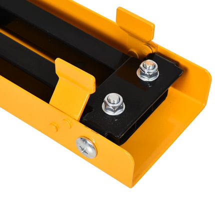 2-Piece Foldable Steel Saw Horse Set 125kg Capacity with Non-Slip Top and Side Grip Handle - Orange and Black