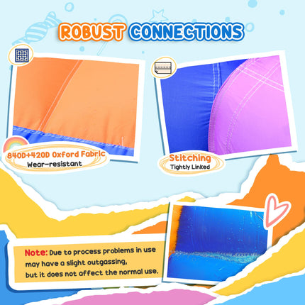 Kids 2-in-1 Bouncy Castle Inflatable Trampoline Water Pool 2.9x2x1.55m - Rainbow