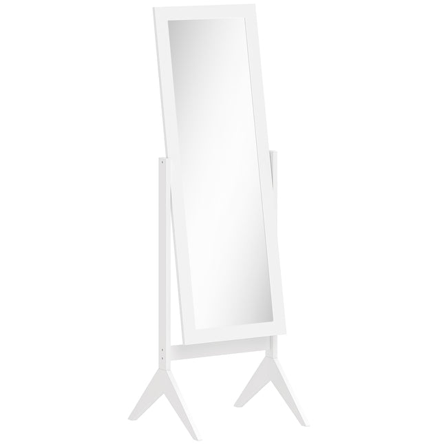 Freestanding Adjustable Tall Dressing Mirror 148x47cm - White