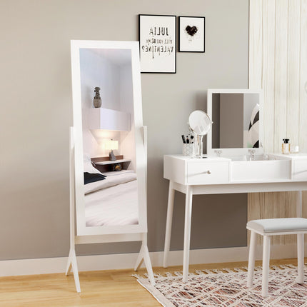 Freestanding Adjustable Tall Dressing Mirror 148x47cm - White