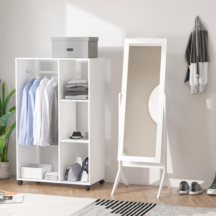 Freestanding Adjustable Tall Dressing Mirror 148x47cm - White