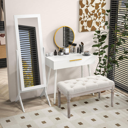 Freestanding Adjustable Tall Dressing Mirror 148x47cm - White