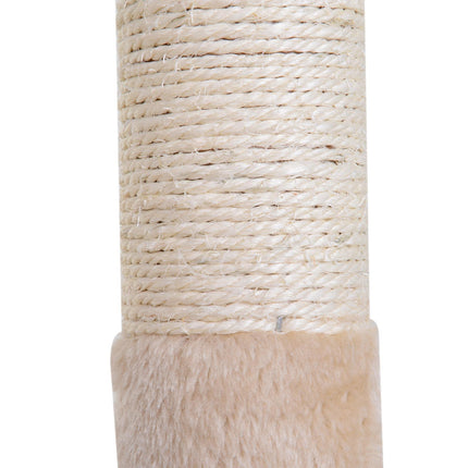 Two-Tier Cat Tree with Hammock, Sisal Scratching Post & Dangle Toy 70cm - Beige