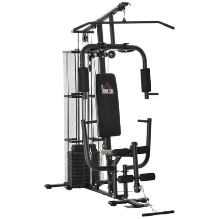 Multifunction Home Gym Weight Training Exercise Station Fitness Strength Machine - Black