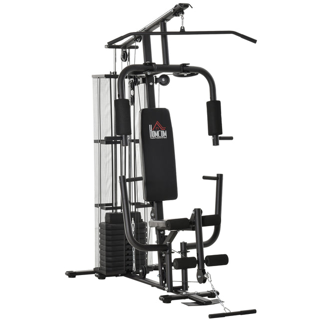Multifunction Home Gym Weight Training Exercise Station Fitness Strength Machine - Black