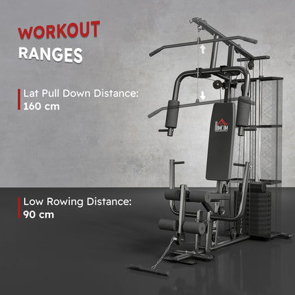 Multifunction Home Gym Weight Training Exercise Station Fitness Strength Machine - Black