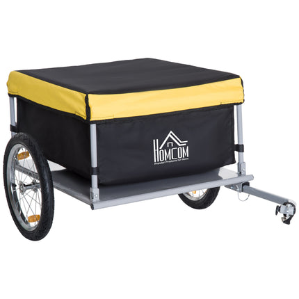 Steel Frame Bike Cargo and Luggage Trailer with Hitch - Yellow