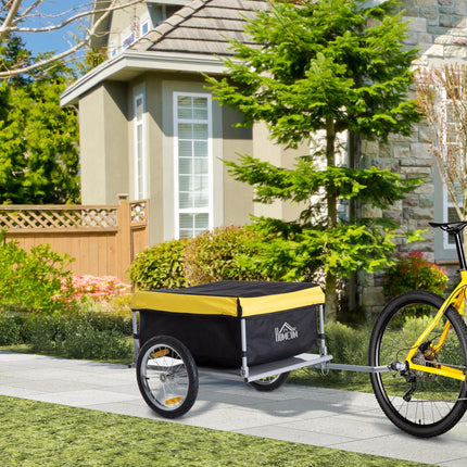 Steel Frame Bike Cargo and Luggage Trailer with Hitch - Yellow