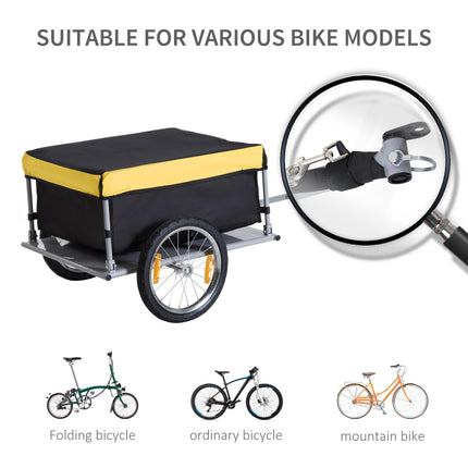 Steel Frame Bike Cargo and Luggage Trailer with Hitch - Yellow