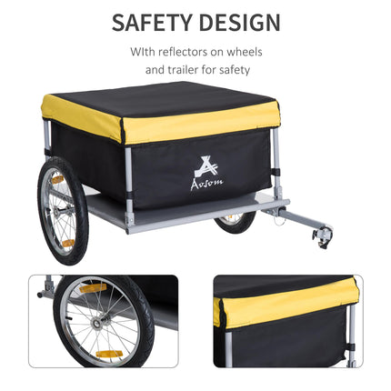 Steel Frame Bike Cargo and Luggage Trailer with Hitch - Yellow