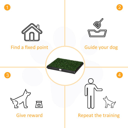 Indoor Pet Toilet Training Mat with Urine Tray - Green & Black
