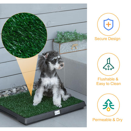 Indoor Pet Toilet Training Mat with Urine Tray - Green & Black