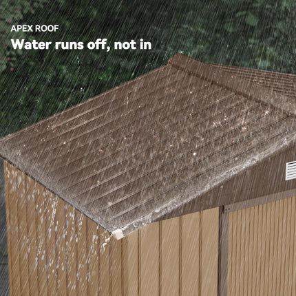 7 x 4 ft Lockable Metal Garden Shed with Sloping Roof - Yellow