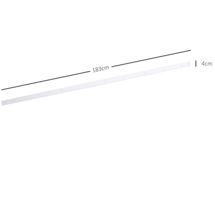 6ft Carbon Steel Sliding Barn Door Track Kit - White