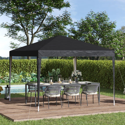 3 x 3m Heavy Duty Pop Up Garden Gazebo Marquee Tent with UV Protection - Black
