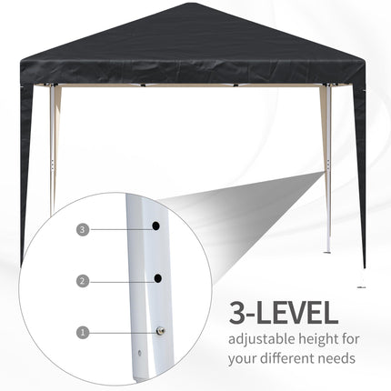 3 x 3m Heavy Duty Pop Up Garden Gazebo Marquee Tent with UV Protection - Black