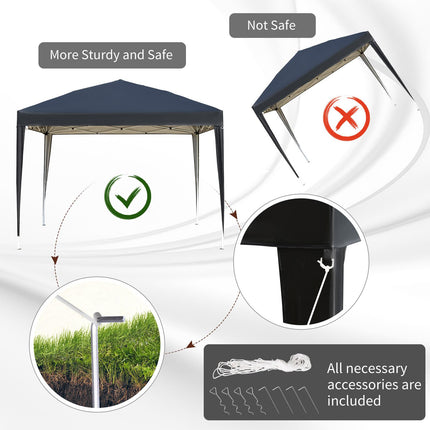 3 x 3m Heavy Duty Pop Up Garden Gazebo Marquee Tent with UV Protection - Black