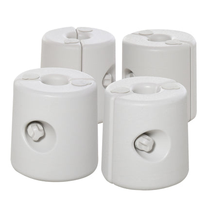 Set of 4 Tent Weight Bases for 20-30mm Poles with Quick Clip System - White