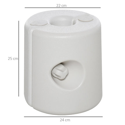 Set of 4 Tent Weight Bases for 20-30mm Poles with Quick Clip System - White