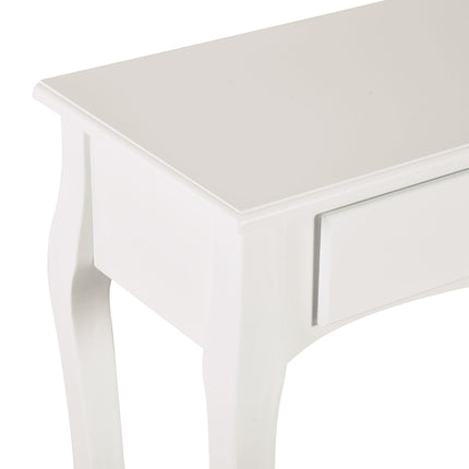 Modern Console Table with Drawers and Shelves for Living Room Entryway Bedroom - Ivory White
