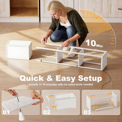 Standing Lamp with 4-Tier Storage Shelf Floor Light - White