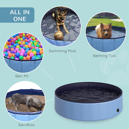 Foldable Pet Swimming Pool 120 cm Diameter - Blue