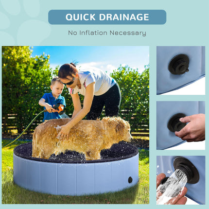 Foldable Pet Swimming Pool 120 cm Diameter - Blue