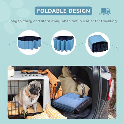 Foldable Pet Swimming Pool 120 cm Diameter - Blue