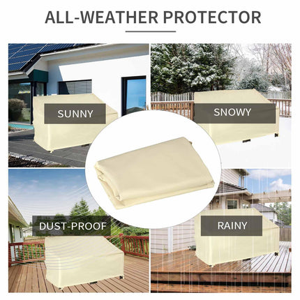 600D Oxford Cloth Furniture Cover, 2 Seater Sofa Protector for Garden Patio, Cre