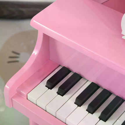 Modern Kids 30-Key Mini Grand Piano Set of 2 with Music Stand and Bench - Pink