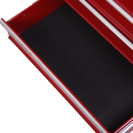 5 Drawer Lockable Steel Tool Chest on Wheels with Side Handle - Red