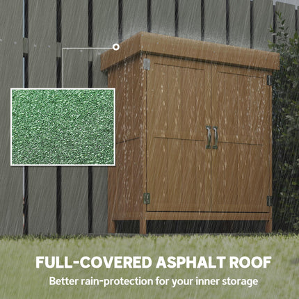Small Shed, Wooden Garden Shed with Openable Hinged Roof and Removable Shelf, Br