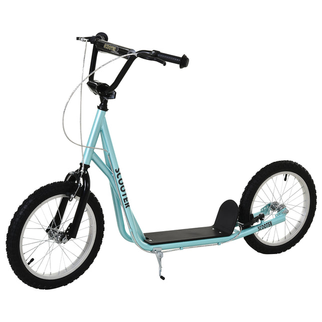 Adjustable Kids Steel Frame Kick Scooter with Dual Brakes - Blue