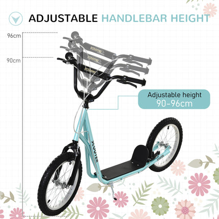 Adjustable Kids Steel Frame Kick Scooter with Dual Brakes - Blue