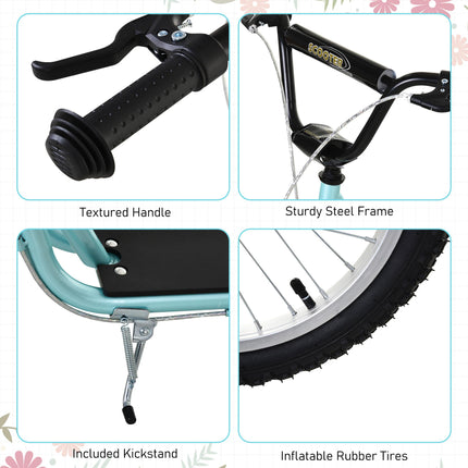 Adjustable Kids Steel Frame Kick Scooter with Dual Brakes - Blue