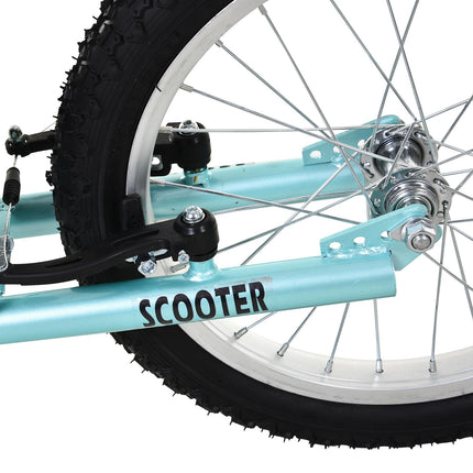 Adjustable Kids Steel Frame Kick Scooter with Dual Brakes - Blue